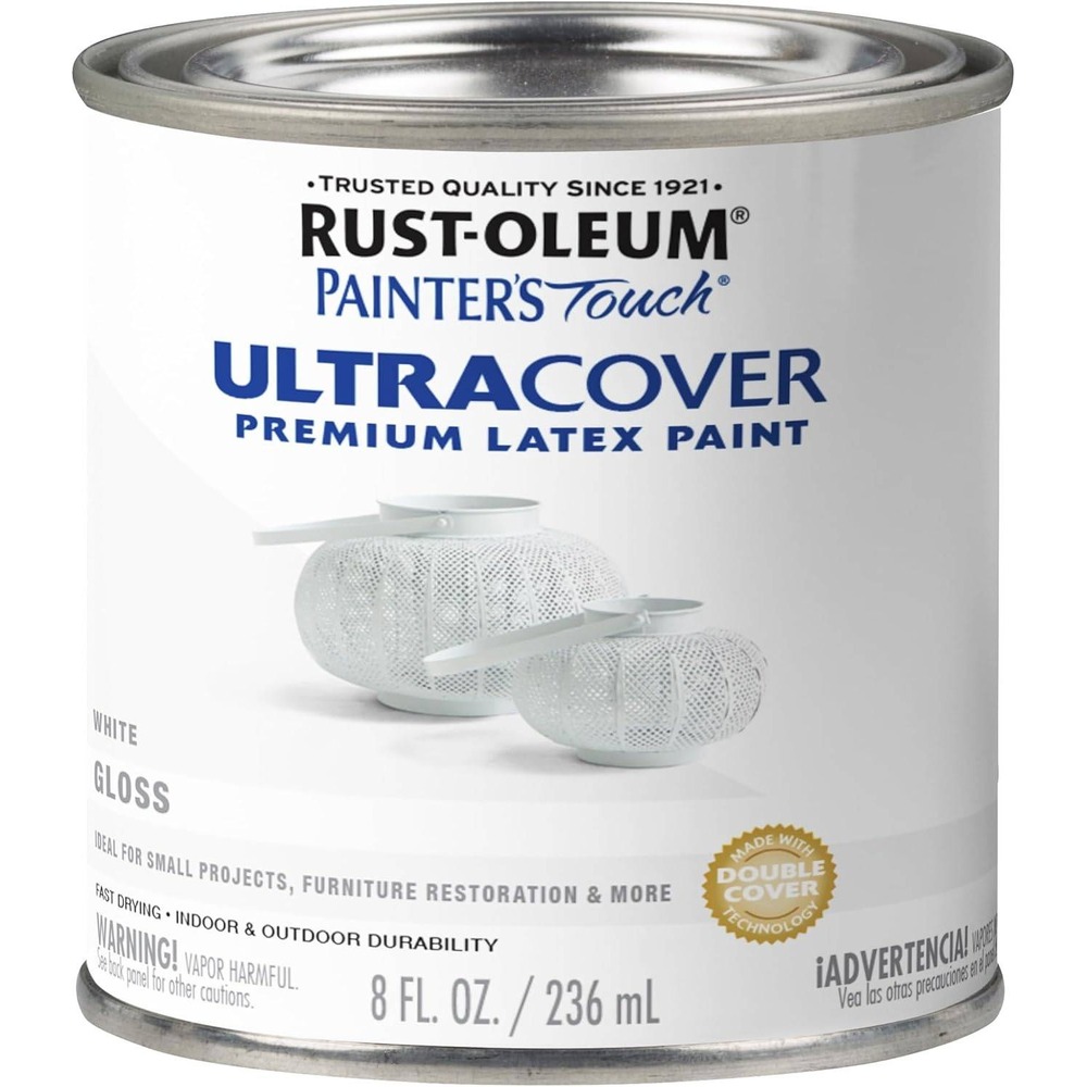 Rust-Oleum 1992730 Painter's Touch Latex Paint, Half Pint, Gloss White 8 oz